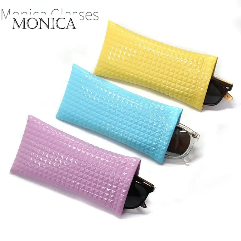 Fashionable Sunglasses Bag PU Leather Glass Case Pouch Mobile Phone Wallet Portable Storege Case Candy Color Nearsighted Glasses