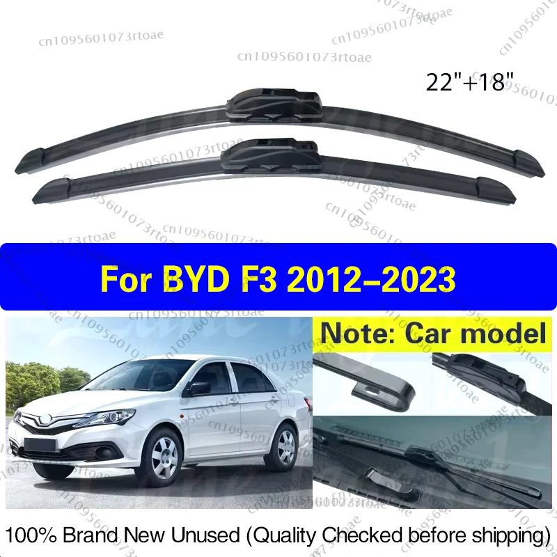 

For BYD F3 2012 - 2023 Front Wiper Blades Windshield Windscreen Clean Window Car Rain Brushes Wipers 22"+18" Car Accessories