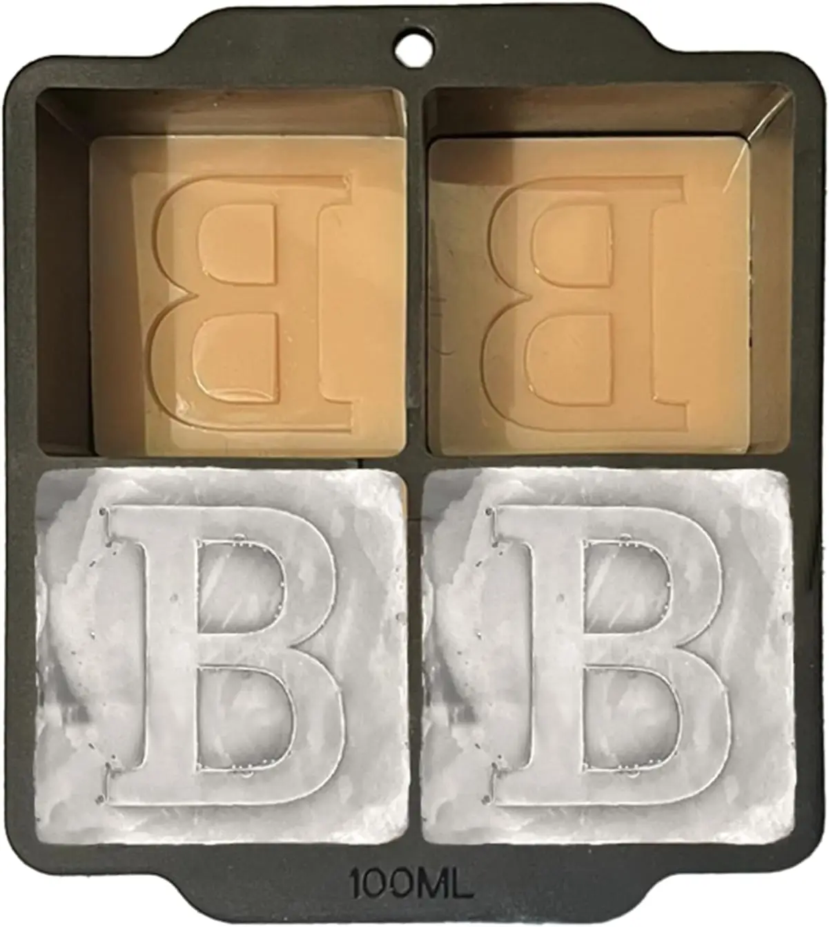 

Personalized Monogram Ice Cube Mold, 2 Inch Whiskey Ice Tray, Silicone Cocktail Mold, Gift for Dad, Letter B