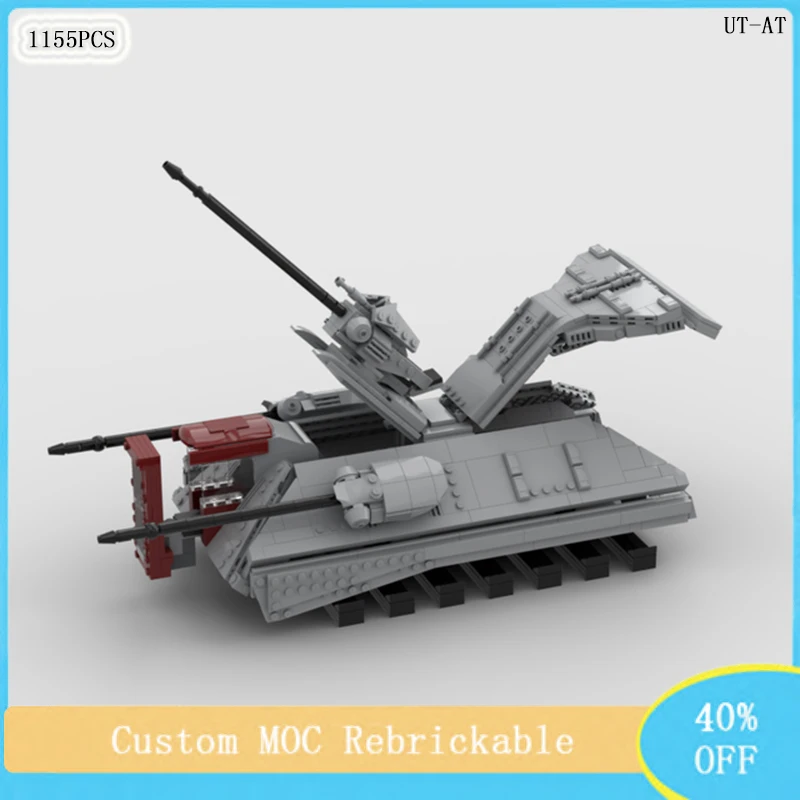 1155PCS Custom MOC Armored Personnel Vehicle Building Block Model UT-AT DIY Children\'s Assembly Toys Christmas Gift