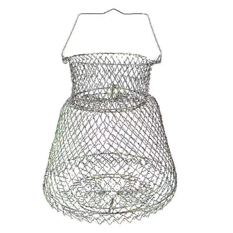 

Folding Wire Fish Care Basket Closed Shrimp Outdoor Supplies Carp Durable Cage Mesh Red Fishing Net Tackle Gear Accessories