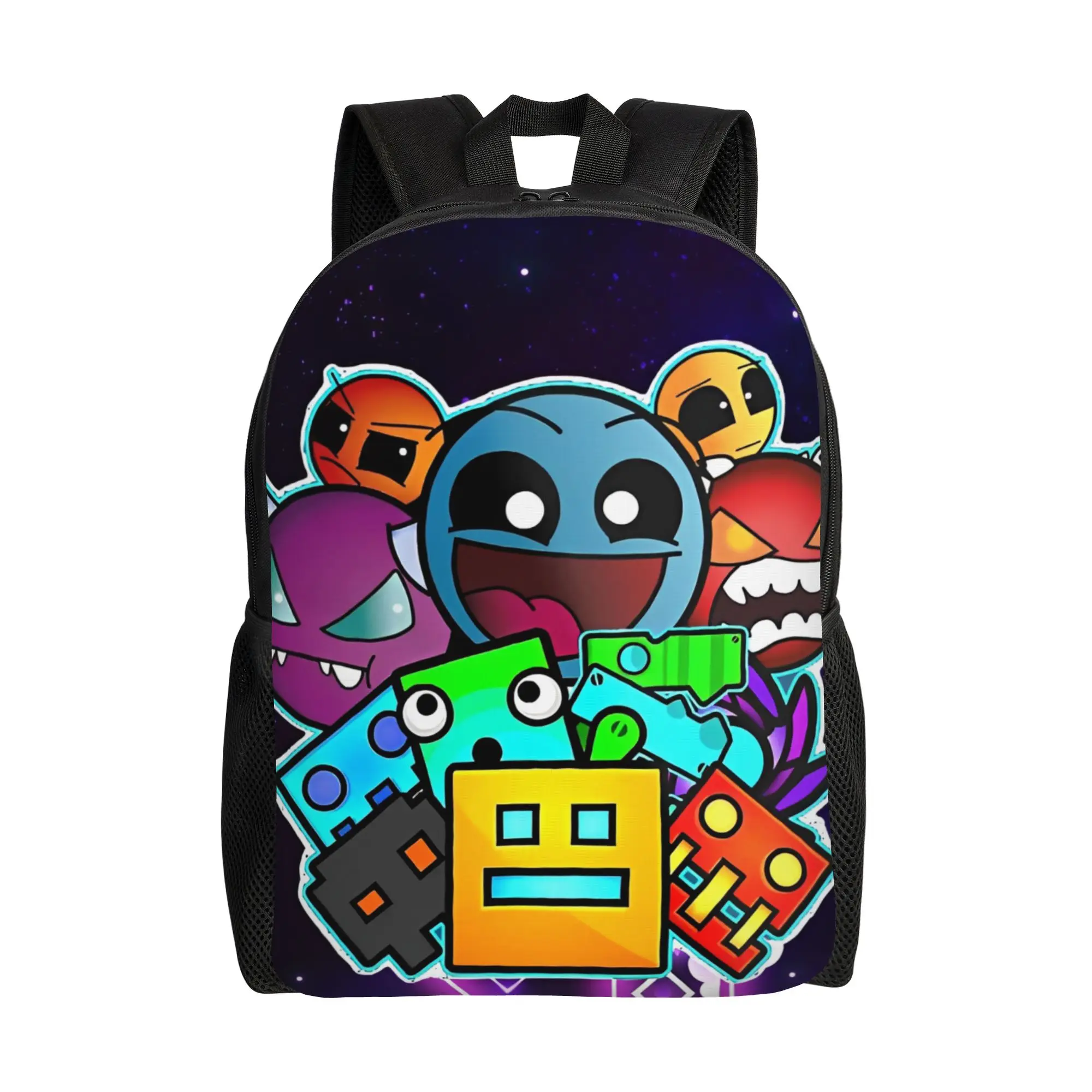 

Geometries Dash Game Backpack for Men Women Fashion Student Hiking Travel Daypack Laptop Computer Canvas Bags Lightweight
