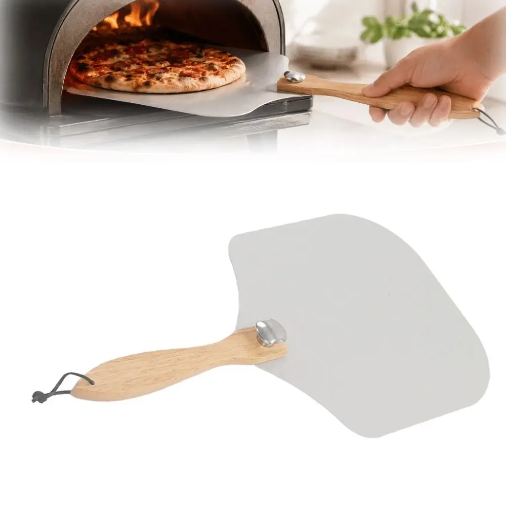 Aluminum Pizza Spatula Collapsible Handle Wooden Handle Pizza Peel Oak Handle Oxidation Resistant Pizza Shovel