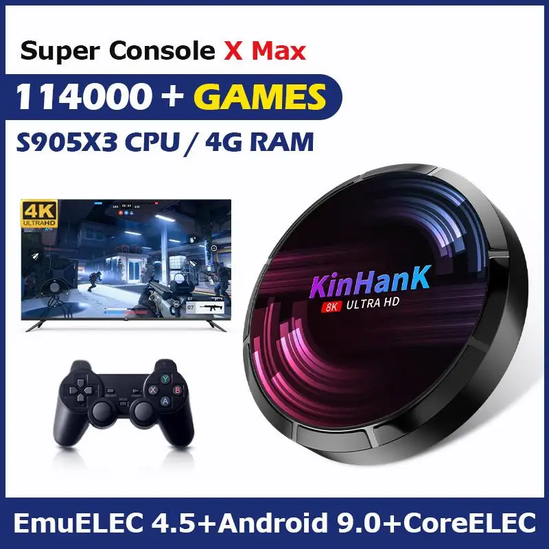 Go! Retro Video Game Console Super Console X Max 4K HD Wifi With 114000 Games For PS1/PSP/DC/Sega Saturn/MD/NAOMI Game Player