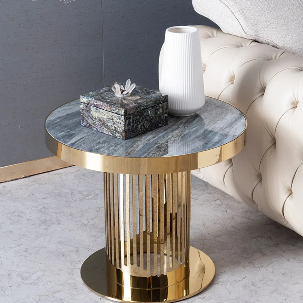 

Modern Light Luxury Imported Stone Plate Corner Table Living Room Sofa Side Table
