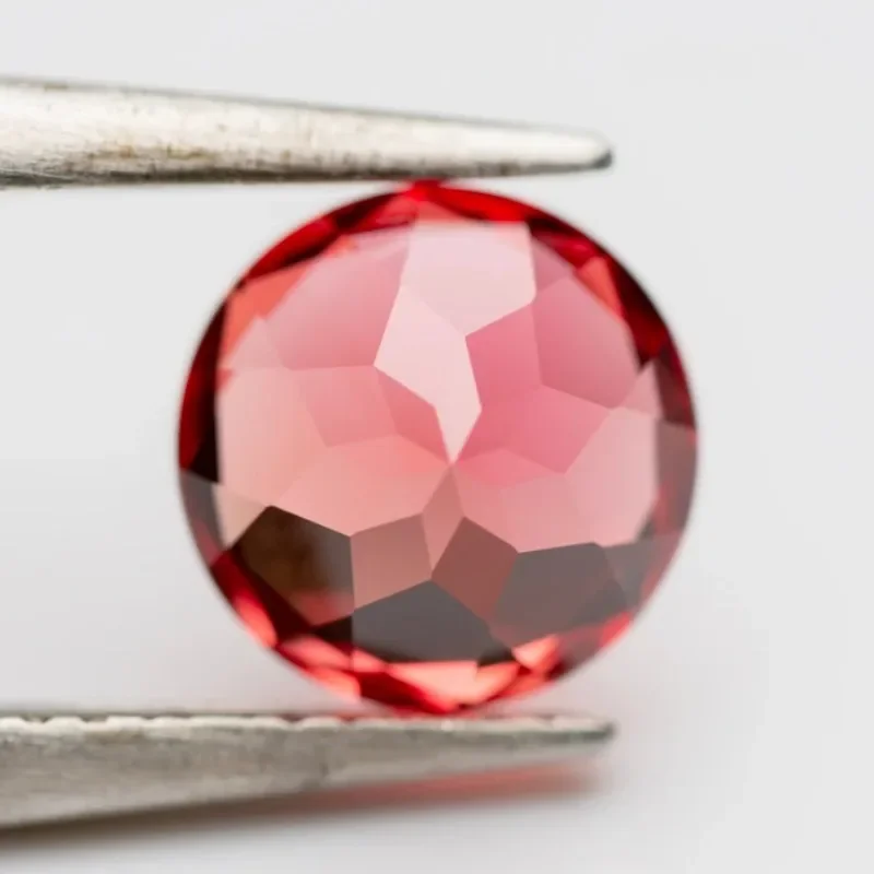 Lab Grown Sapphire Round Cut Sunset Red Color Top Quality Pendant Gemstones for Charms Jewelry Making Selectable AGL Certificate