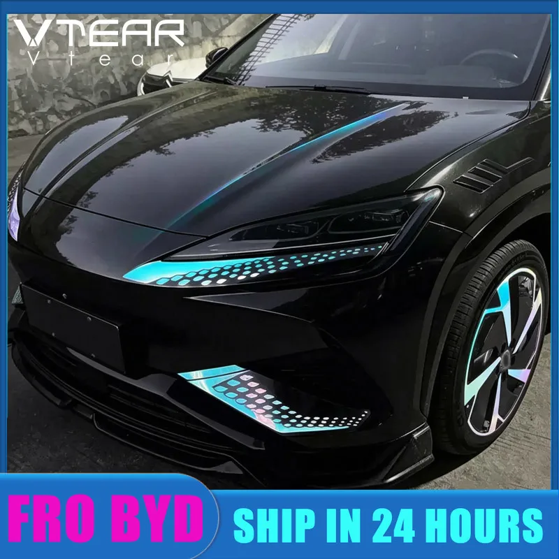 Car For BYD Sealion 7 2024-2026 Headlight Color Changing Laser Film Auto Body Modification Decor Sticker Accessories