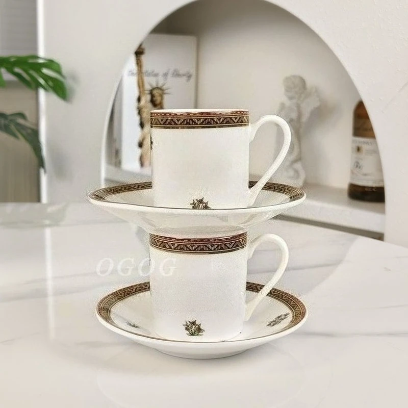 مجموعة أكواب وأصحاب إسبرسو صينية فاخرة على شكل عظمة أوروبية، صندوق هدايا ذو سعة صغيرة، هدية مثالية لحفلات الزفاف #2