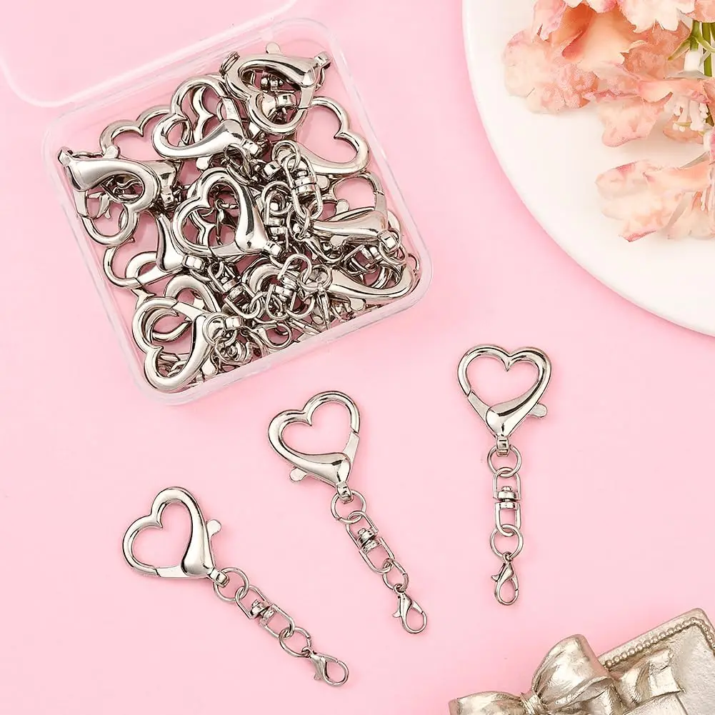 10/20/40 Stück herzförmige Schlüsselanhänger aus Metall für Schlüsselanhänger, Handtaschen, Accessoires, Näharbeiten, Bastelarbeiten, Schlüsselbänder und DIY-Projekte, Geschenke – Detail 4