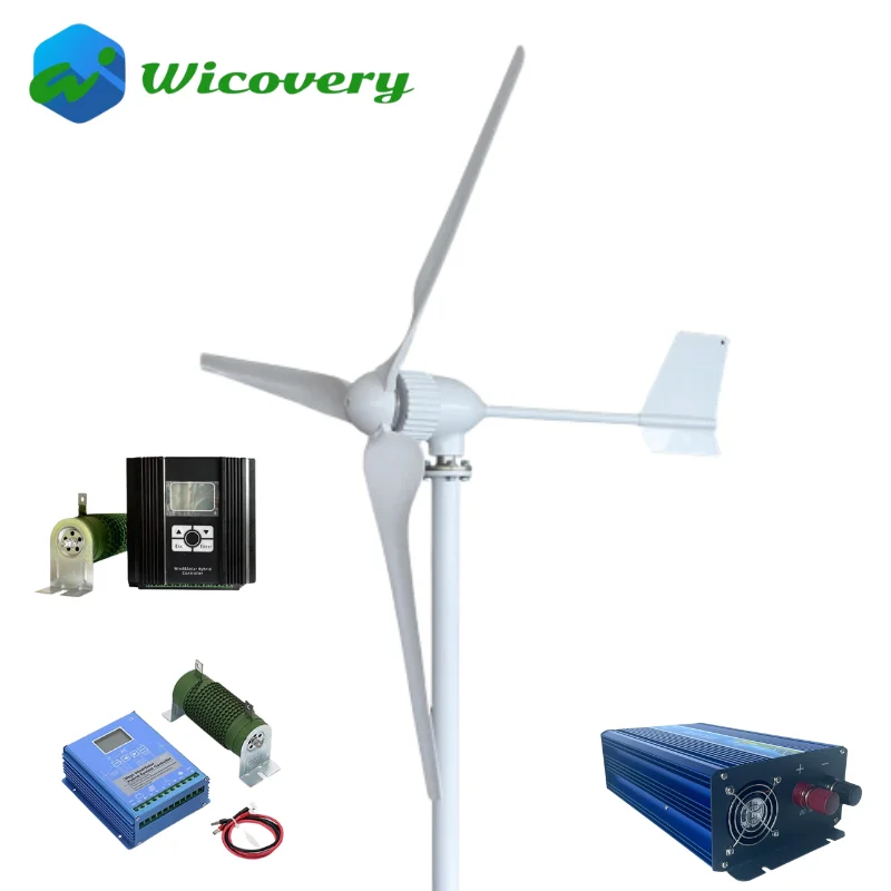 

Horizontal Wind Turbine Generator 15KW 96V 48V 24V Free Energy Magnetic Dynamo Strong Power 220v 110v Inverter Output For Home