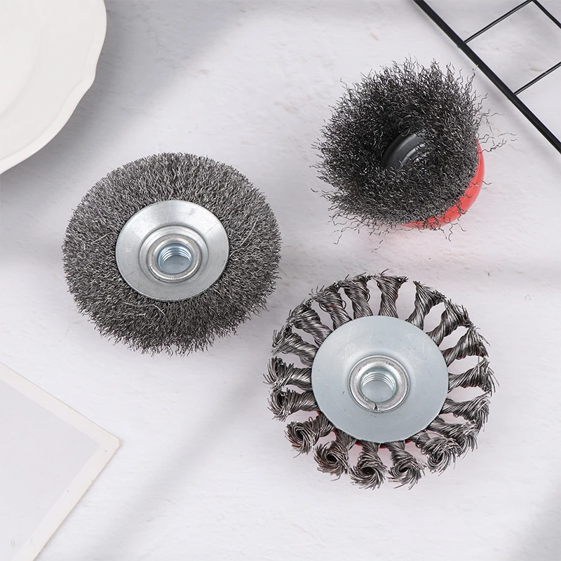 3/4 Inches M14 Steel Wire Cup Brush Powerful Paint Removal Rotary Tool Twisted Steel Wire Wheel Abrasive Angle Grinder 75/100mm