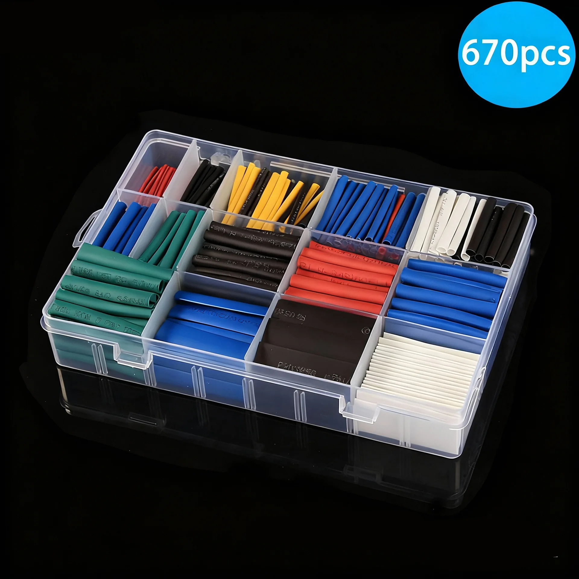 670pcs waterproof wire protection sleeve heat shrink tubing set Suitable for color heat shrink tubing packaging