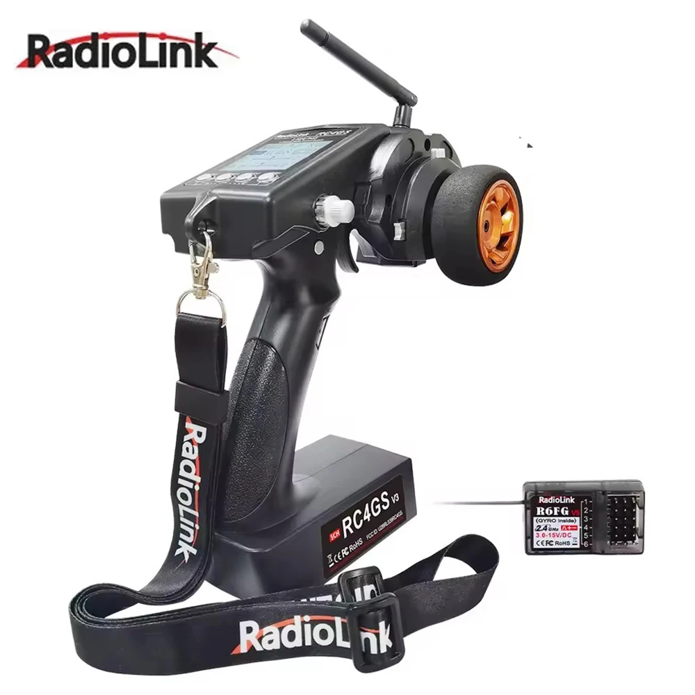 Radiolink RC4GS V3(V2 Upgrade) 5 Channels RC Radio Transmitter and Receiver R6FG Gyro Remote Controller for RC Car Boat