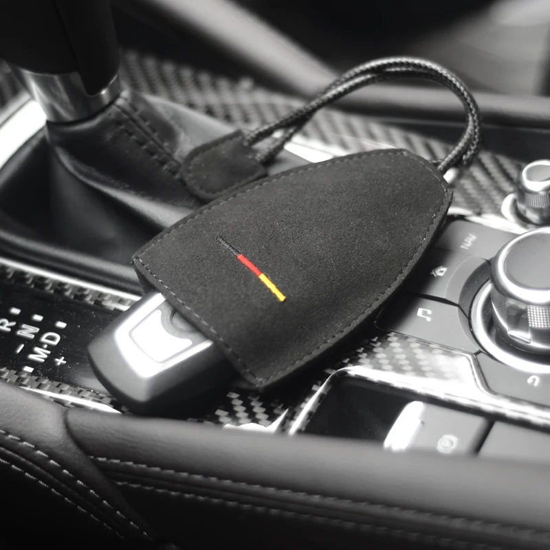 Top Layer Leather Universal Auto Key Case with High Quality Suede Car Key Wallet for BMW Key Case for Benz Key Case