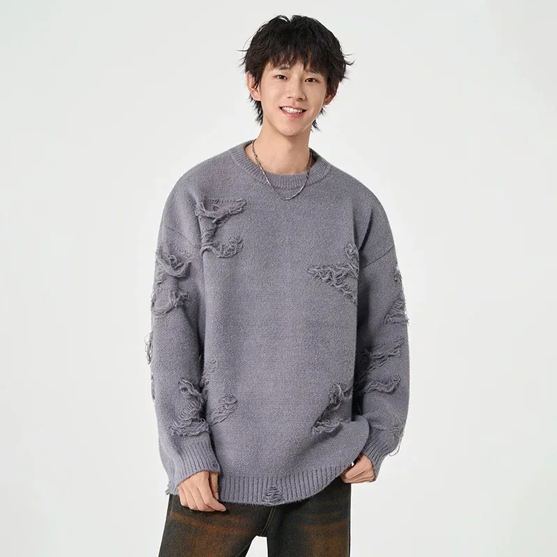 

Осень-зима, мужской повседневный пуловер, вязаный свитер, мужской удобный модный универсальный дышащий пуловер, ветрозащитный теплый свитер