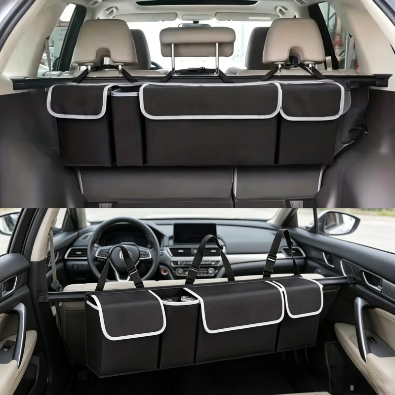  Oxford Cloth Car Trunk Organizer, Hanging Back Seat Storage Bag for Auto Interior 