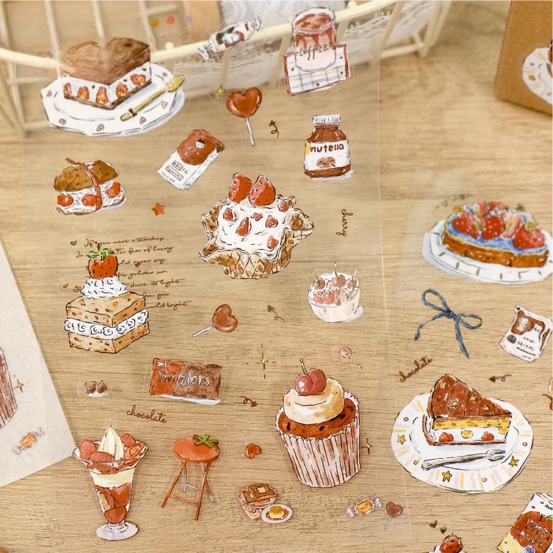 Vintage Cake Bread Dessert Landscape Sticker Creative DIY Journal Material Collage Scrapbooking Stationery
