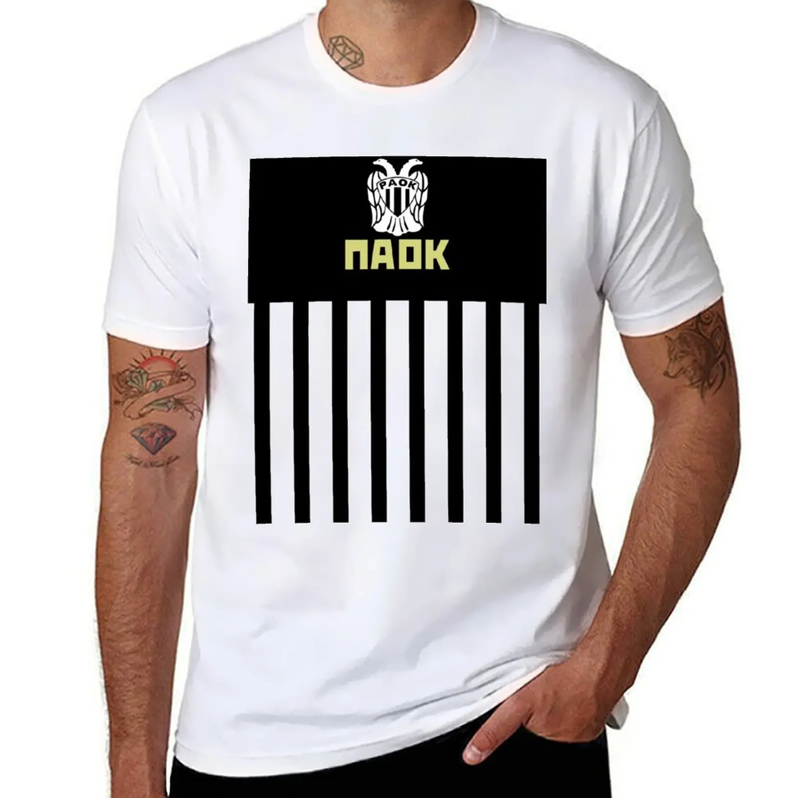 

Paok - ΠΑΟΚ T-Shirt men t shirt cotton 100% mens graphic t shirts T-Shirt