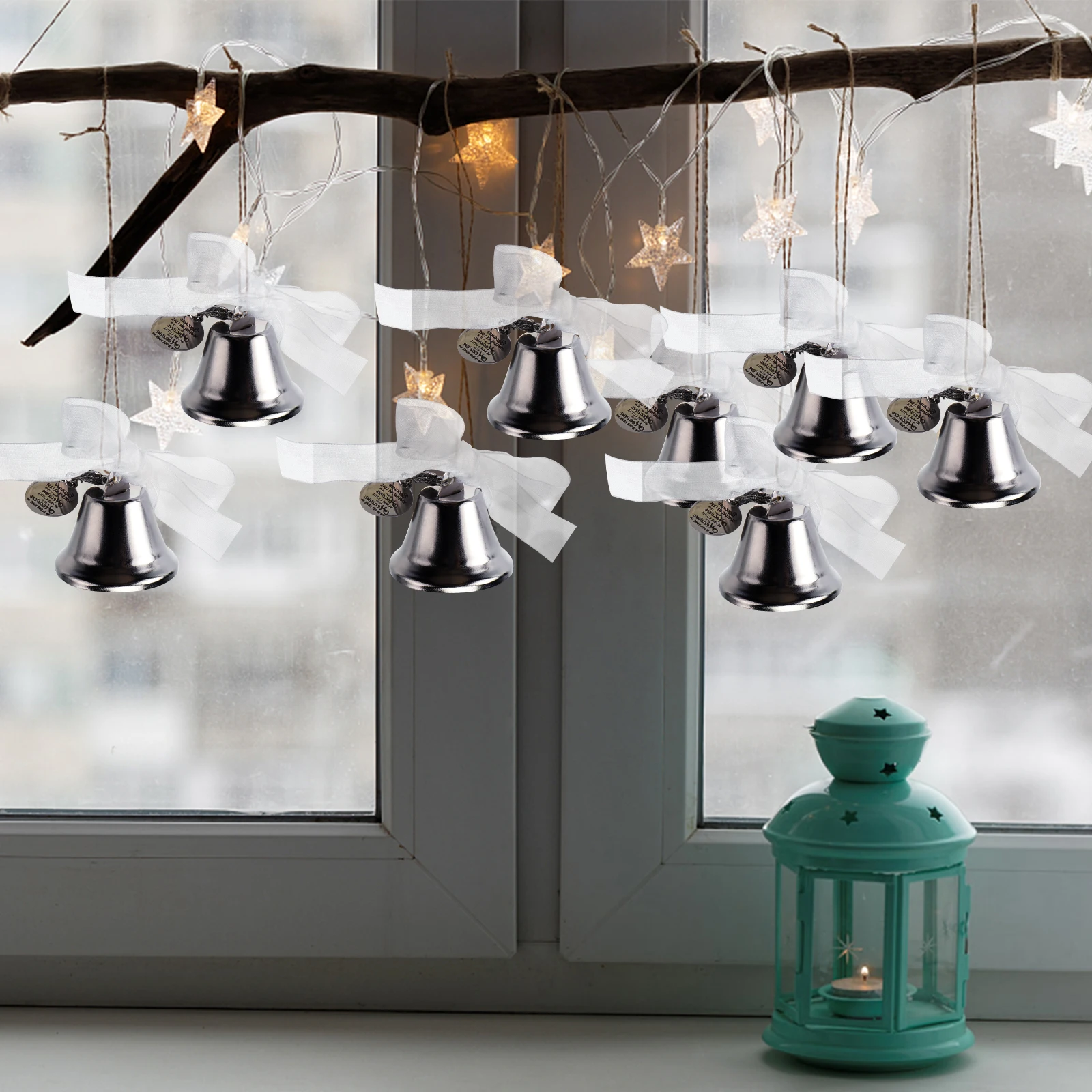 

Silver Bell Letter Pendant Decorative Fairy Garden Ornaments Metal Hanging Bells