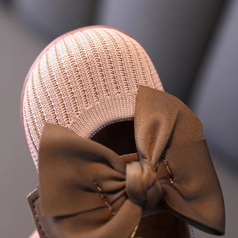 Baby Frühling und Herbst Nette Schleife Rosa Weiche Gummi Unten Anti-rutsch Prinzessin Schuhe 0-18 Monate Neugeborenen Casual wanderschuhe