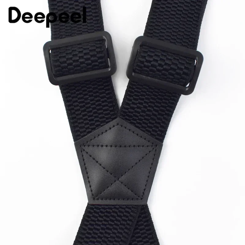 Deepeel 3.5*120 ซม.4 คลิปผู้ใหญ่ชาย Suspender X-Type Elastic Braces หัวเข็มขัดพลาสติกสายรัดชาย Jockstrap อุปกรณ์เสริม