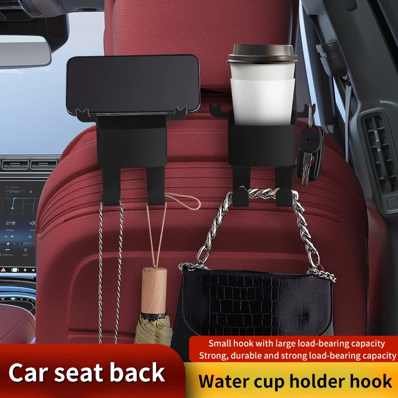 New Car Seat Drink Holder 2in1 Mobile Phone Stand Car Bag Water Cup Hook Universal Rear Seat Water Cup Holder Storage Box