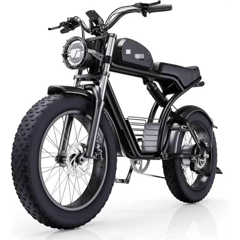 

YY2Adults, 1500W 30MPH,48V 20/23AH,Max 75Miles Electric Motorcycle 20" Fat Tire Dirt Bike, Shamano 7-Speed E-