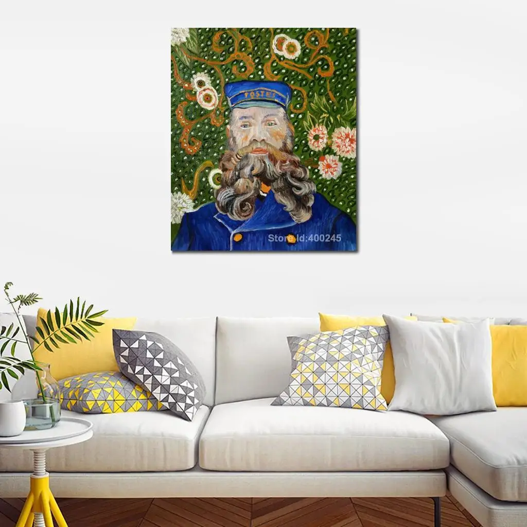 Modern Art Oil Paintings Portrait of The Postman Joseph Roulin Vincent Van Gogh Reproduction Canvas Hand Painted High Quality