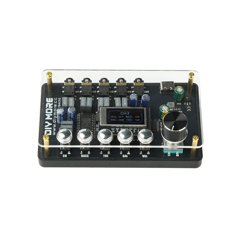 Dc 5v Tda7440 Audio Amplifier Board Aux 3.5mm Switcher Module Volume Adjust 4-in 1 Channel Type C Dm-tb4c02 For Speakers Mp3 Tv
