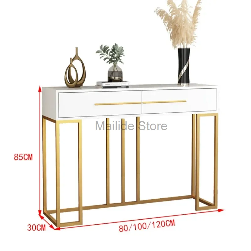 Meja konsol desainer Amerika meja konsol besi rumah santai untuk lorong Modern furnitur ruang keluarga lemari ruang tamu