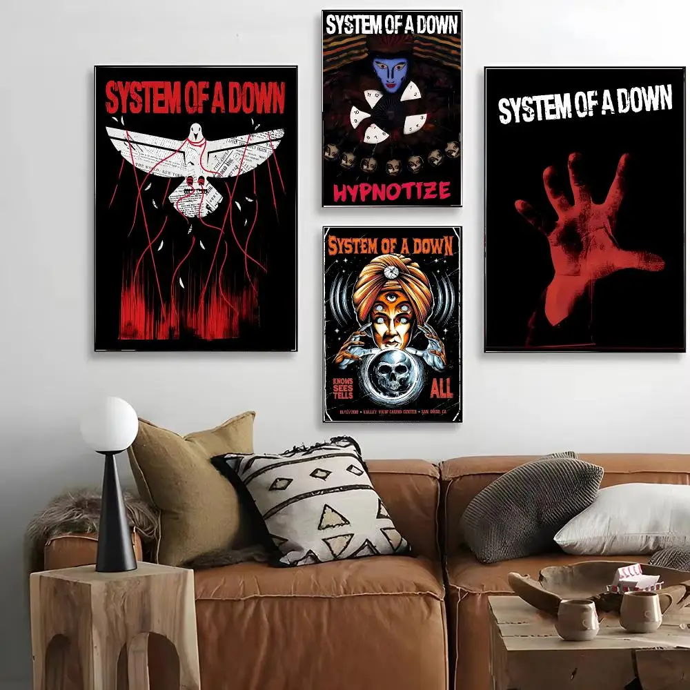Band SOAD S-System of a Down Poster HD Art Decorative Wall Art Waterproof Home Décor for Living Room Bedroom Café Stylish Gift