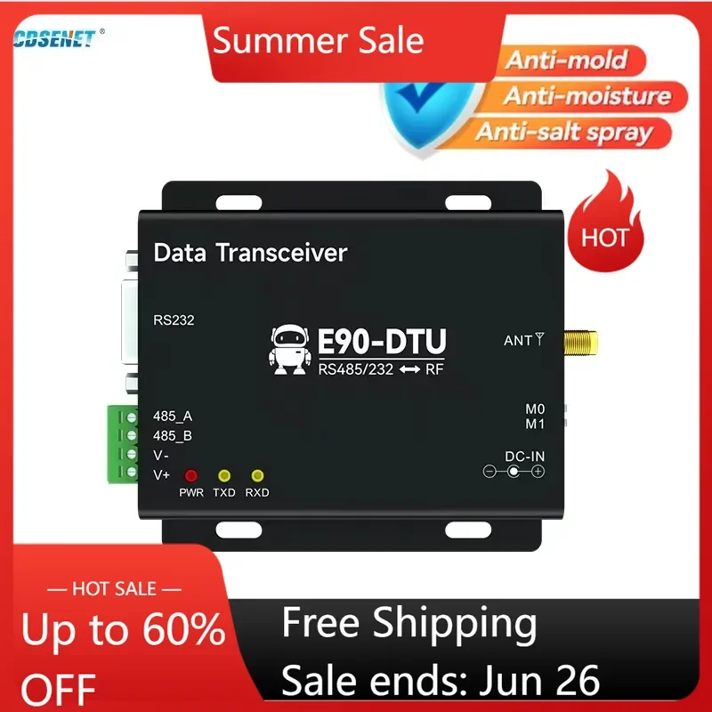 868-915MHz LoRa SX1276 RS485 RS232 Transmitter Receiver E90-DTU(900L20) CDSENET 20/30dbm Long Distance 5/8KM Watchdog