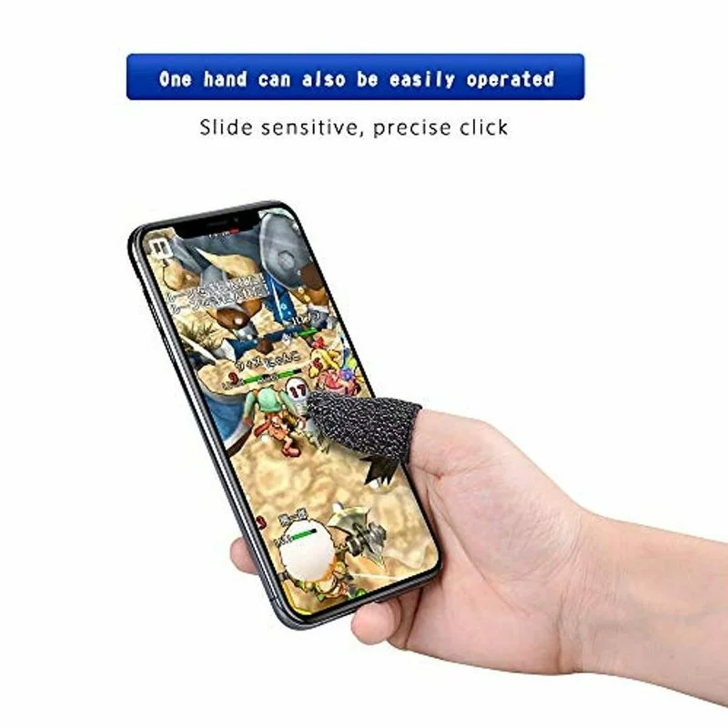 2Pcs Finger Cover Game Controller for PUBG Sweat Proof Non-Scratch Sensitive Touchscreen Gaming Finger Thumb Sleeve Gloves