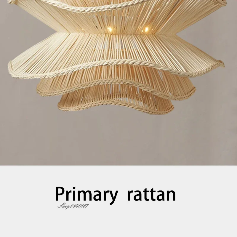 Creative Multi-level Rattan Lamp Nordic Designer Pendant Lights Minimalist Room Decor Loft Dining Room Kitchen Light Fixtures