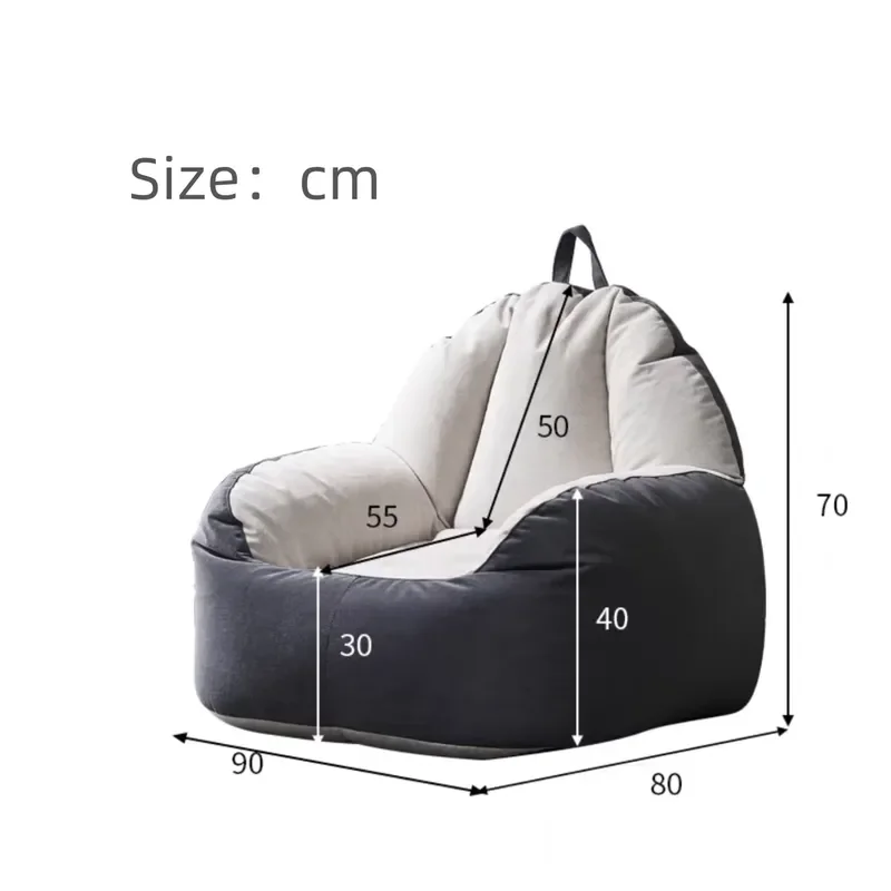 Modern Ergonomic Casual Fabric Bean Bag Chair High Comfort for Living Room Bedroom Game Room