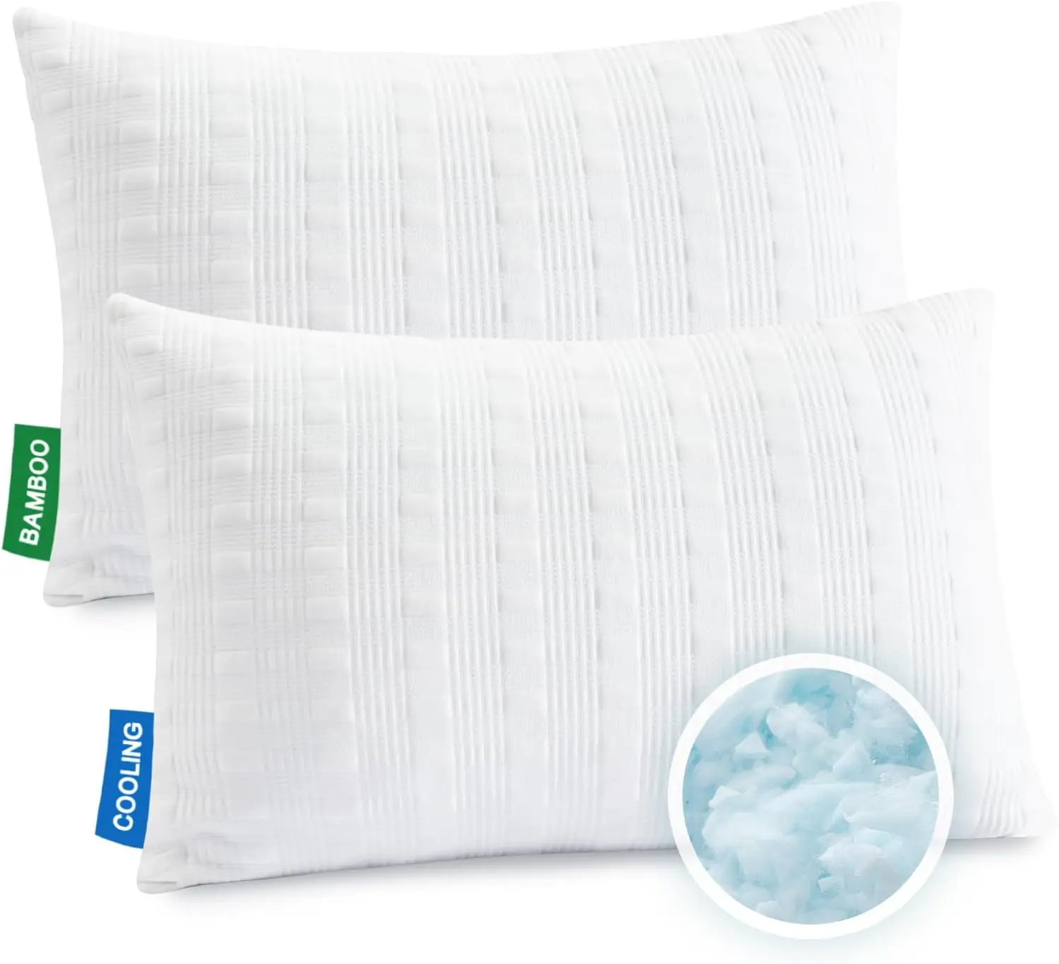 

Комплект из 2 охлаждающих подушек King Size, регулируемые, из пены с эффектом памяти, для сна на боку и на спине, средней жесткости