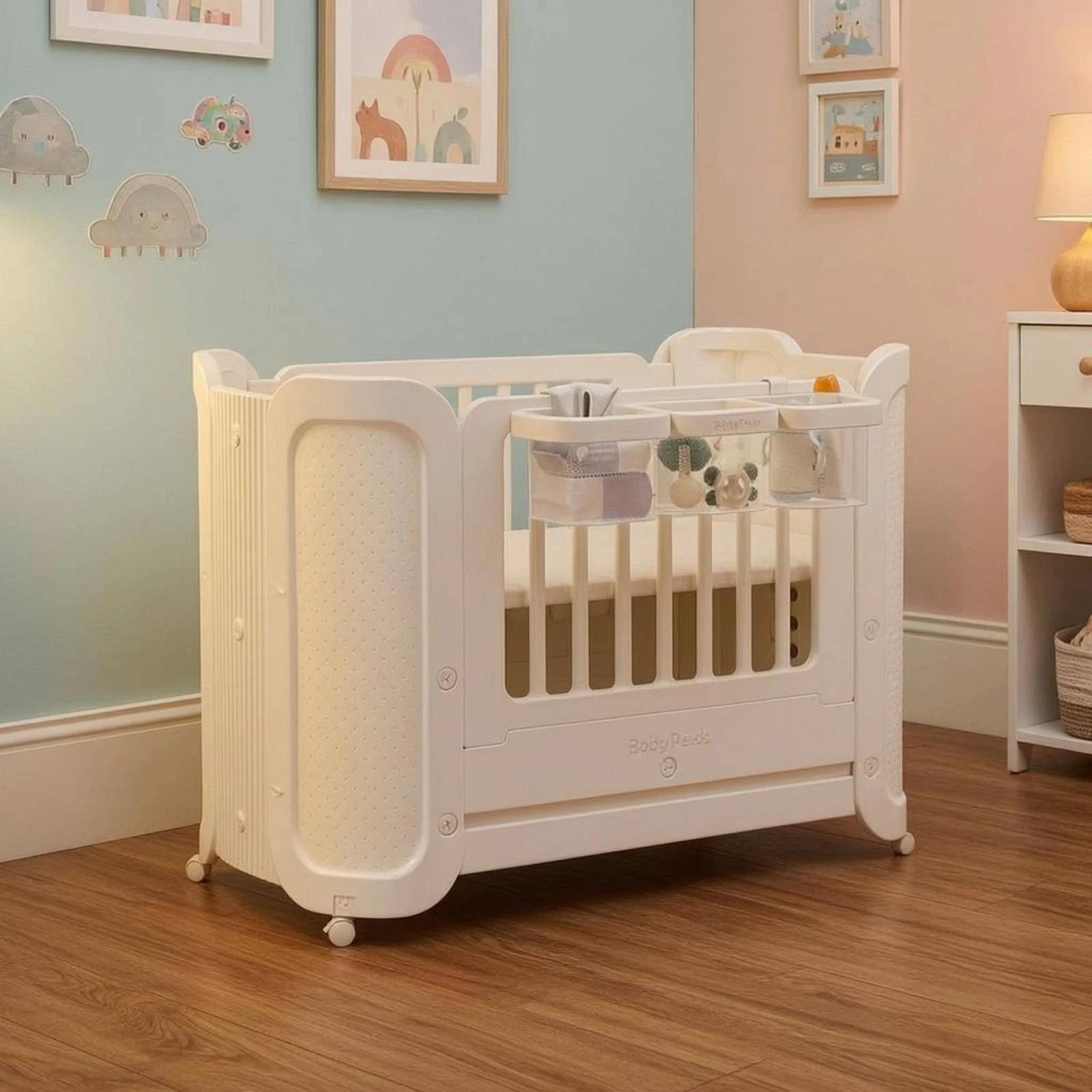 Spliced Baby Bed Bug Net Net Attach-to-Bed Crib Portable Crib Space-Saving Design Nursery Item Easy Night Feeding for Bedside - view 2