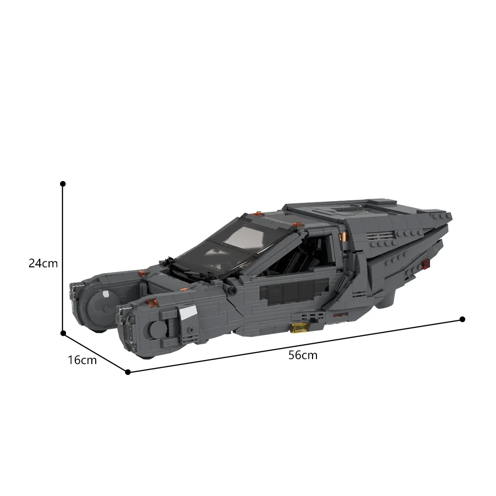 Moc filme runneredss 2049 blocos de construção de carro voador modelo carro preto spinneredss diy tijolos montagem brinquedos para crianças presente aniversário