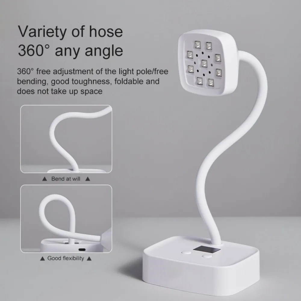 مصباح أظافر لاسلكي صغير 360 °   مجفف أظافر LED قابل لإعادة الشحن بالأشعة فوق البنفسجية، مستشعر تلقائي للتحكم باللمس، مصباح تلميع الأظافر الجل