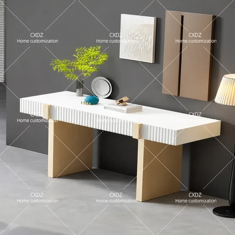 Wabi Sabi Baking Paint Enigma Table Cabinet Solid Wood Display Cabinet Modern Simple Entryway Console Table Art Desk