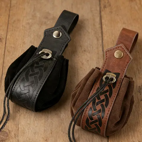 Viking Style Medieval Pouch Belt Clip Coin Purse Vintage Waist Bag