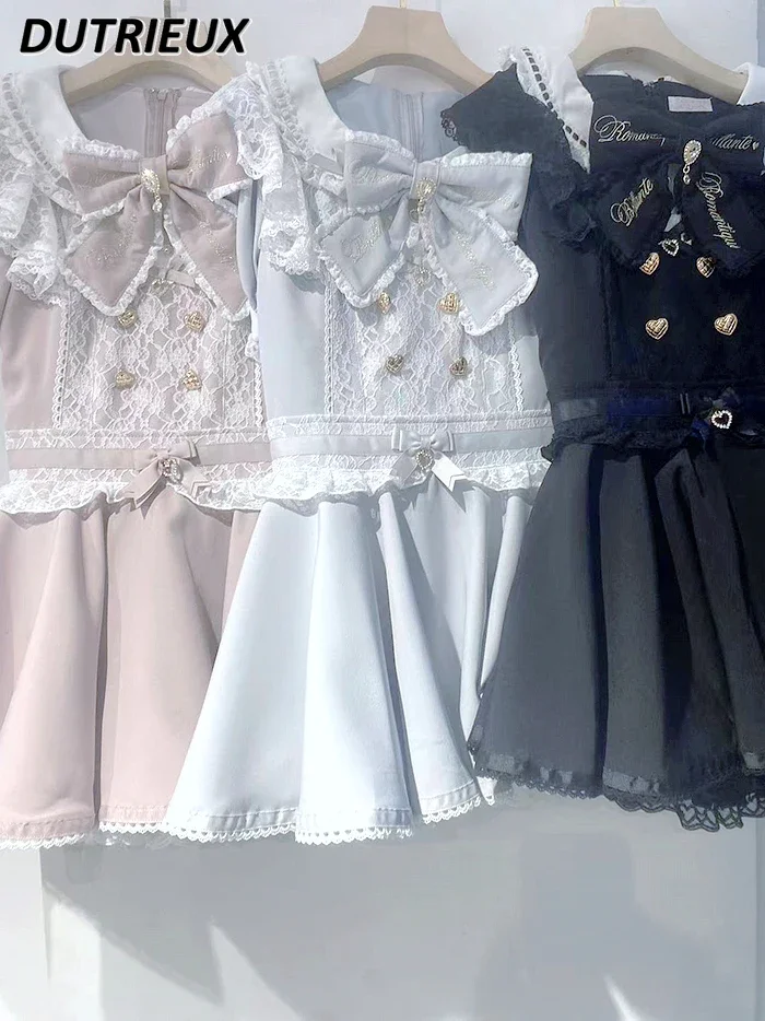 Japanese Summer Sweet Mine Series Mass-Produced Maid Style Dress Cute Puff Short Sleeve Top and Base Shorts Two-Piece Suit