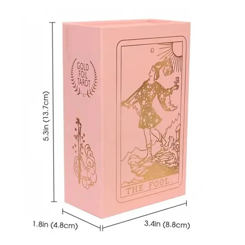 로즈 골든 타로-78pcs 가이드북이 포함된 클래식 타로 덱, 초보자 친화적인 타로 카드, 운세 보드 게임