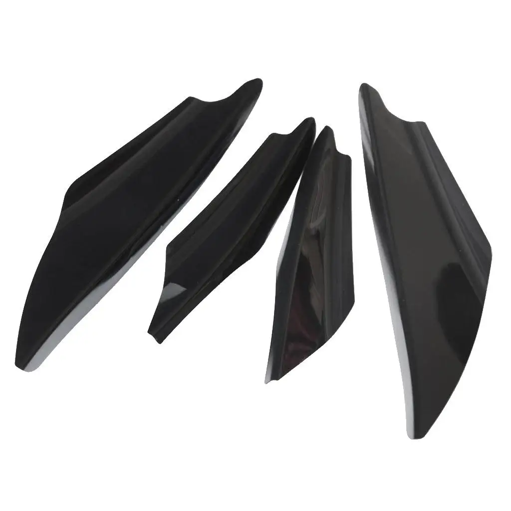 4pc Universal FRONT BUMPER Flexible Add On SPOILER CANARDS SPLITTERS FINS PU