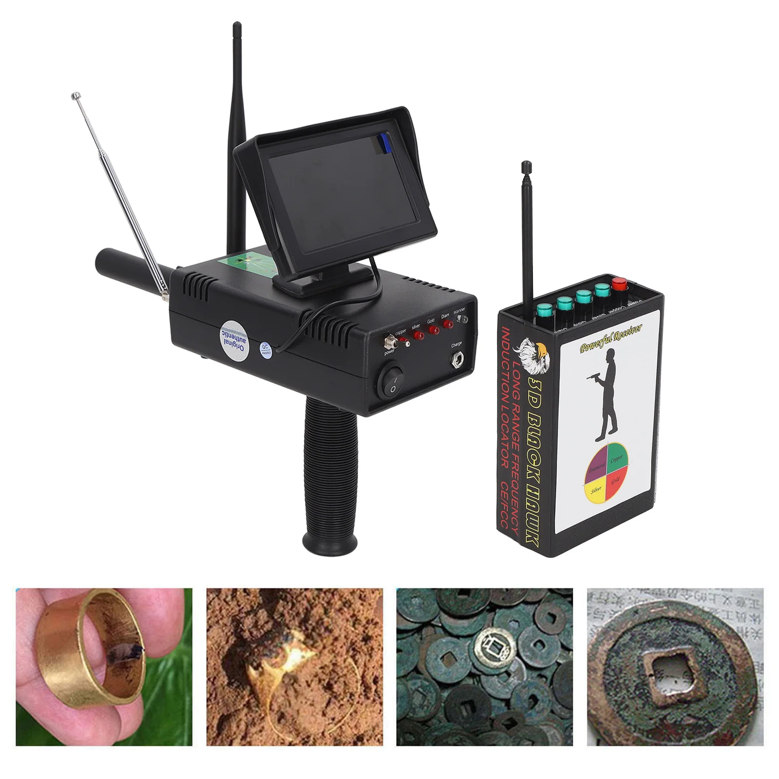 Remote Metal Detector Rechargeable Sensitive Fast Scanning Underground Metal Finder for Gold AC100‑240V new