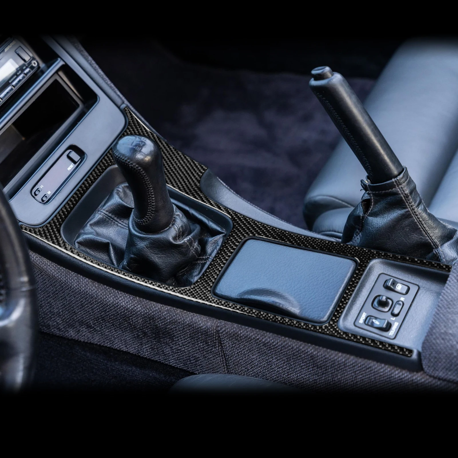 

For Nissan 300ZX Z32 1989-1997 Carbon Fiber Central Control Gear Shift Frame Panel Cover Trim Car Accessories Decoration Sticker