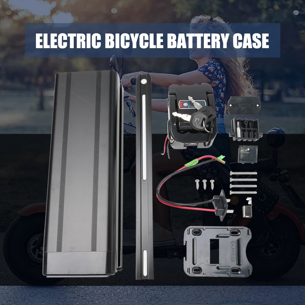 E-bike Battery Box 390x110x76mm 48V Plastic Large Capacity Battery Shell With Charge Display Electric Bicycle Accessories