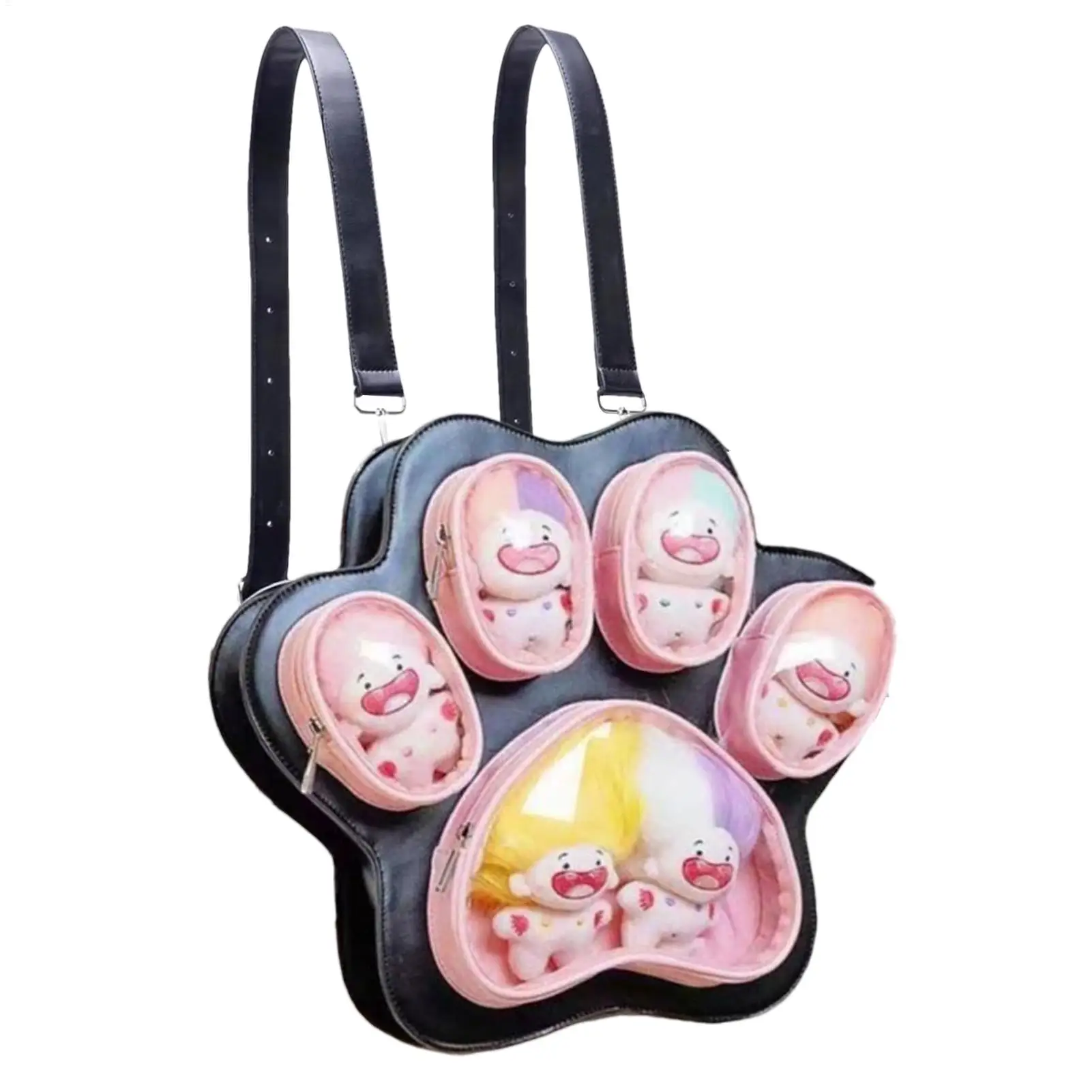 

Cute School Backpack Cat Paw Cute Backpack For Women Large Bookbag Plush Doll Display Back Pack For Teen Girls Women