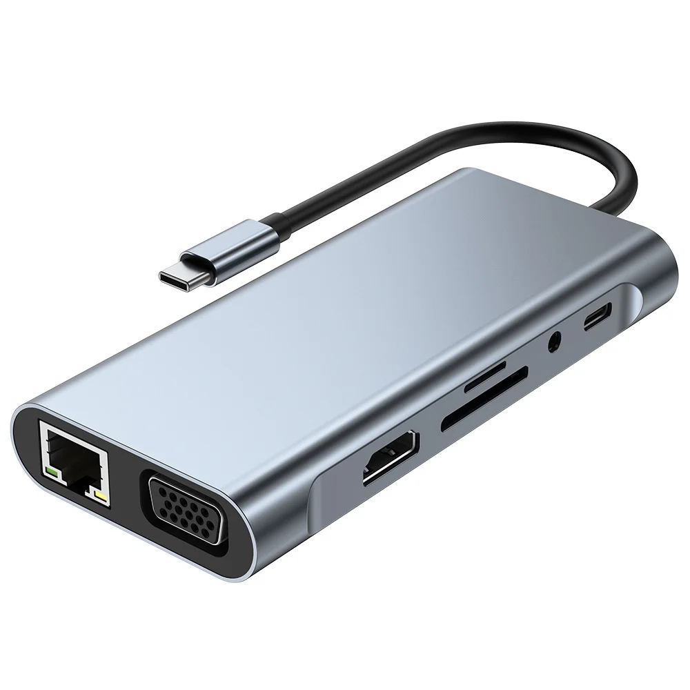 11 in 1 USB C Docking Station HUB 4K 30Hz Type C to HDMI-Compatible Adapter USB Type C Hubs Splitter for PC Laptop MacBook Pro
