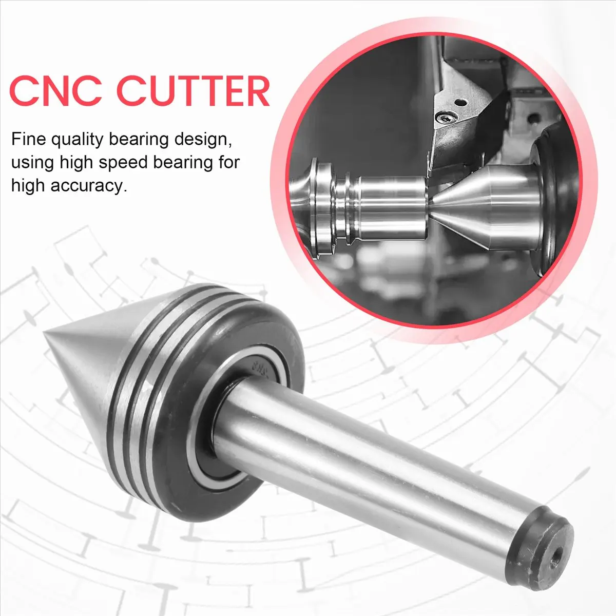 438~Flash1Pcs Lathe Milling Center MT2 High Accuracy Live Revolving Center Medium Lathe Machine Tool Accessory for CNC Cutter